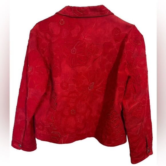 Chico’s 100% Cotton Beaded Sequin Floral Jacket - Picture 11 of 14